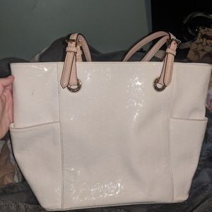 White patent leather Michael kors bag